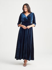 Scarlett & Jo Navy Blue Verity Velvet Maxi Gown - Image 1 of 4