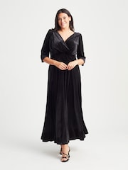 Scarlett & Jo Black Verity Velvet Maxi Gown - Image 1 of 4