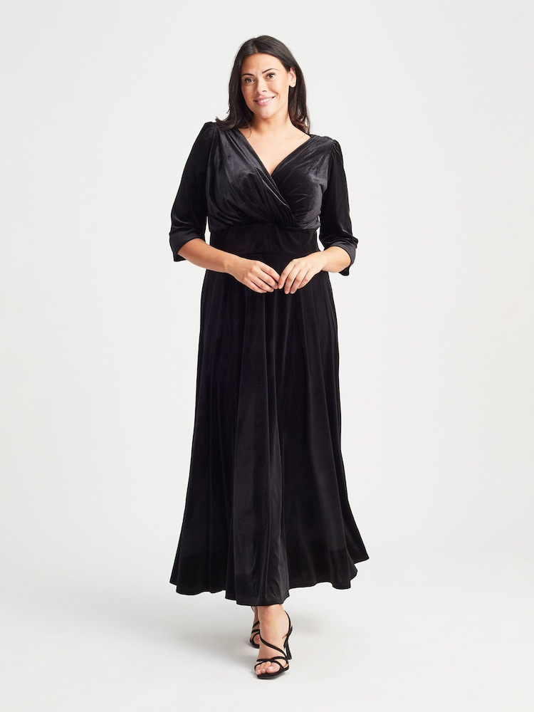 Scarlett & Jo Black Verity Velvet Maxi Gown - Image 1 of 4