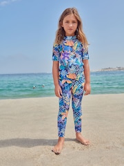 Purple Tropical Sunsafe Swim Leggings (3-16yrs) - Image 2 of 8