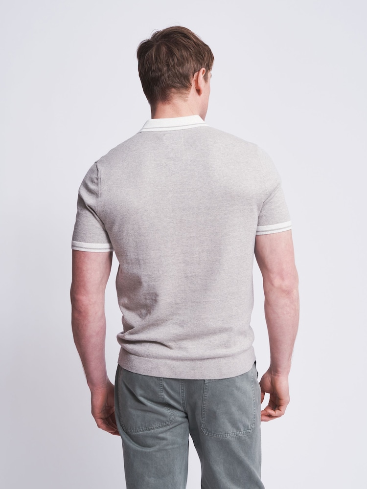 Aubin Dryden Knitted Cashmere Blend Polo Shirt - Image 2 of 7 Aubin Dryden Knitted Cashmere Blend Polo Shirt - Image 2 of 7