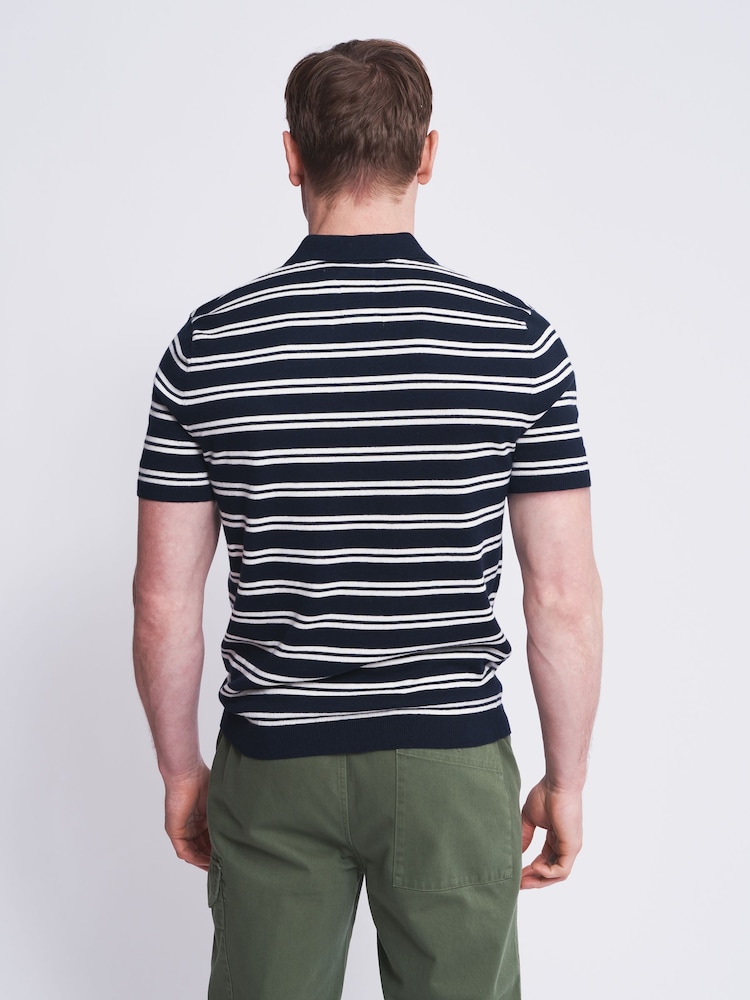 Aubin Dryden Knitted Cashmere Blend Polo Shirt - Image 2 of 6