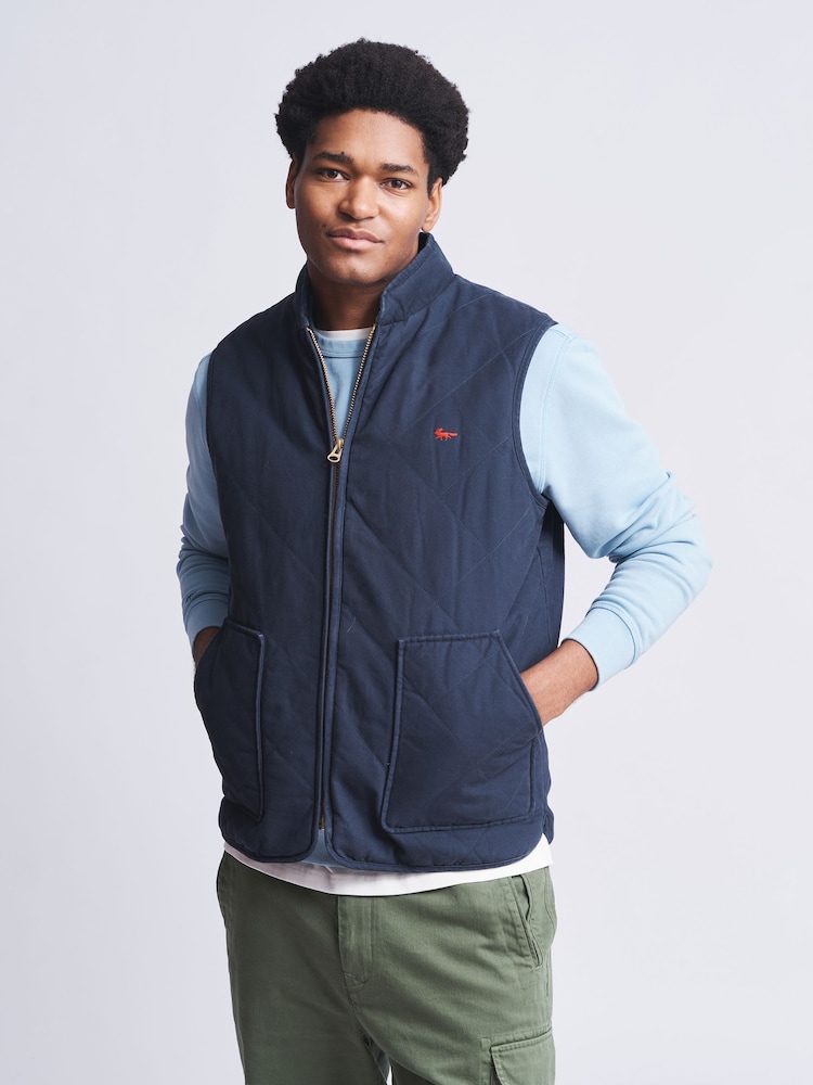 Aubin Blue Kelsey Diamond Quilted Gilet - Image 1 of 8