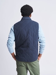 Aubin Blue Kelsey Diamond Quilted Gilet - Image 2 of 8