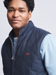 Aubin Blue Kelsey Diamond Quilted Gilet - Image 4 of 8