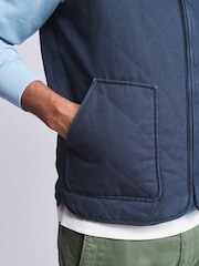 Aubin Blue Kelsey Diamond Quilted Gilet - Image 5 of 8