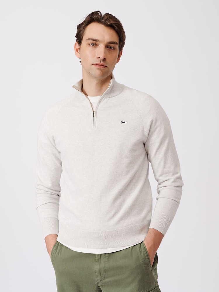 Aubin Bonby Quarter Zip Cotton Jumper - Image 1 of 8