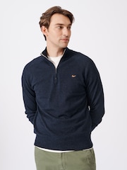 Aubin Bonby Quarter Zip Cotton Jumper - Image 1 of 7