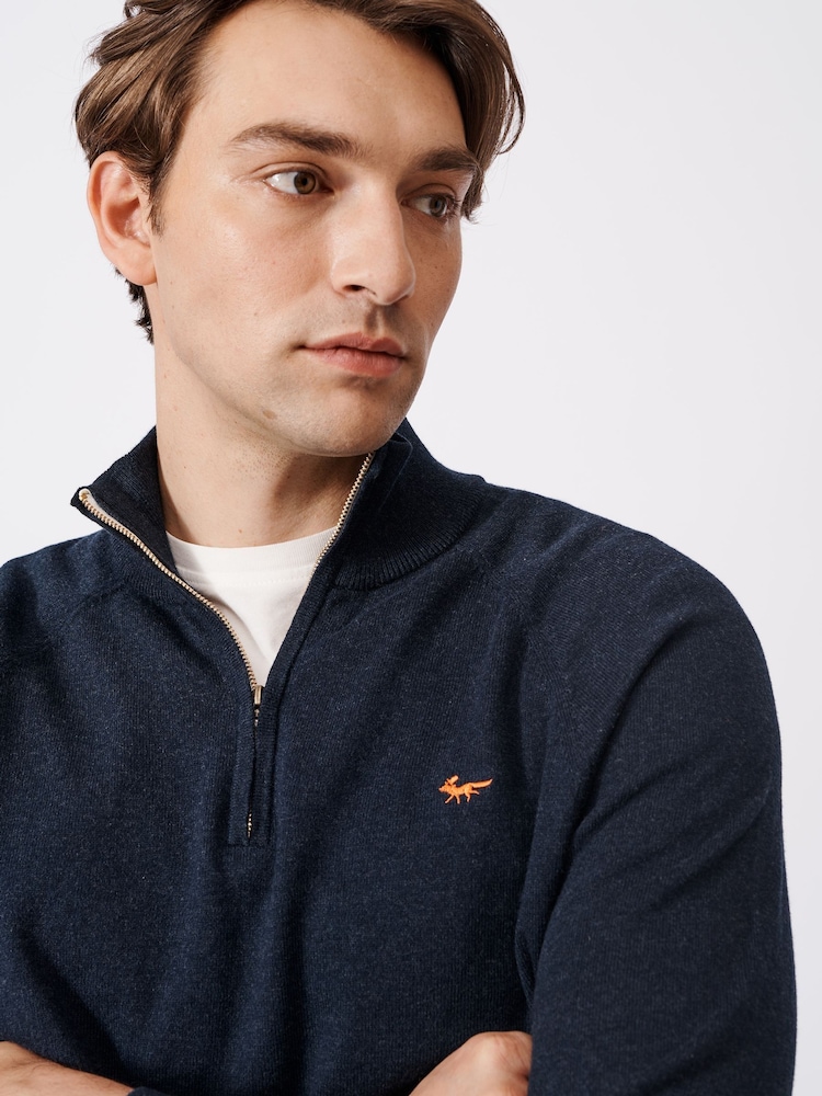 Aubin Bonby Quarter Zip Cotton Jumper - Image 4 of 7