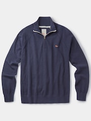 Aubin Bonby Quarter Zip Cotton Jumper - Image 7 of 7