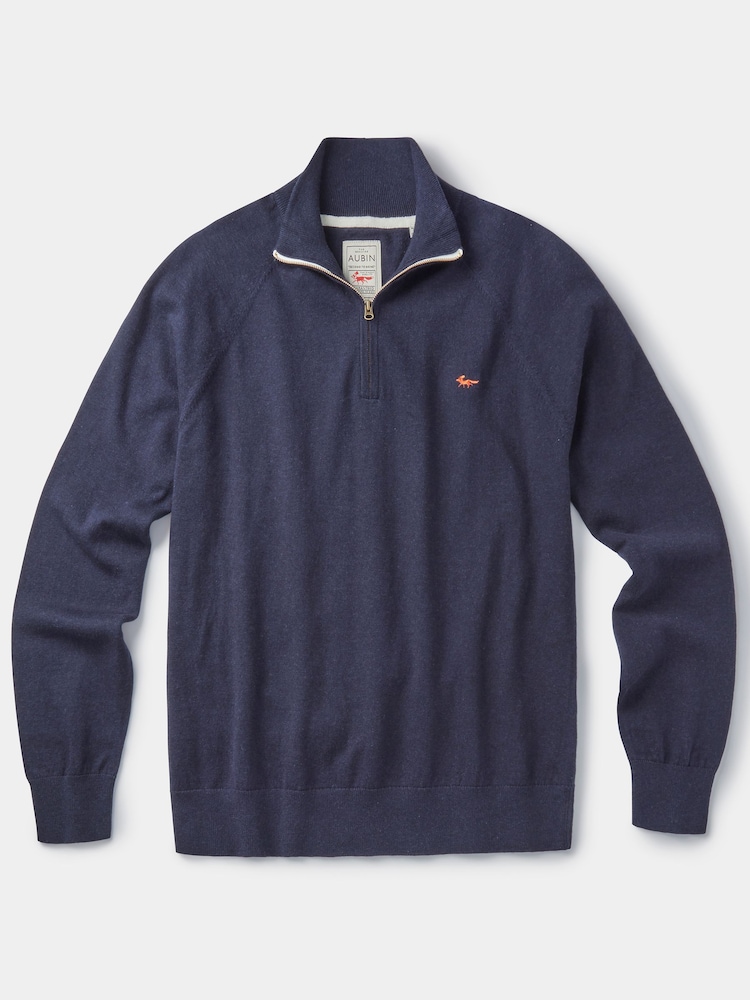 Aubin Bonby Quarter Zip Cotton Jumper - Image 7 of 7