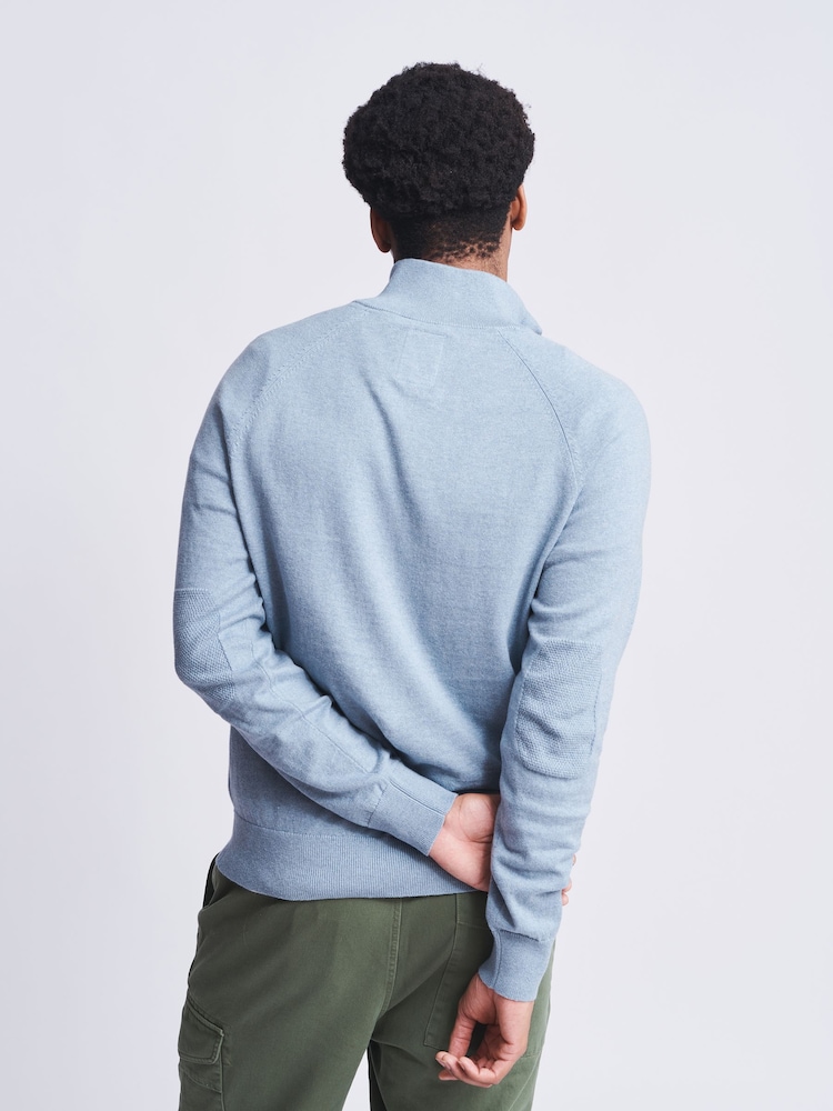 Aubin Bonby Zip Neck Cotton Jumper - Image 2 of 6