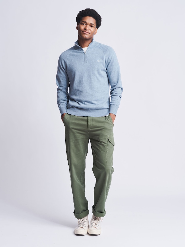 Aubin Bonby Zip Neck Cotton Jumper - Image 3 of 6