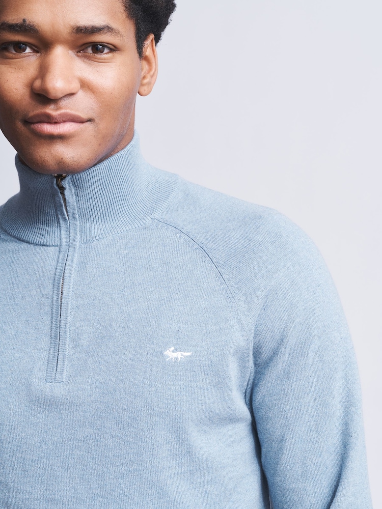 Aubin Bonby Zip Neck Cotton Jumper - Image 4 of 6