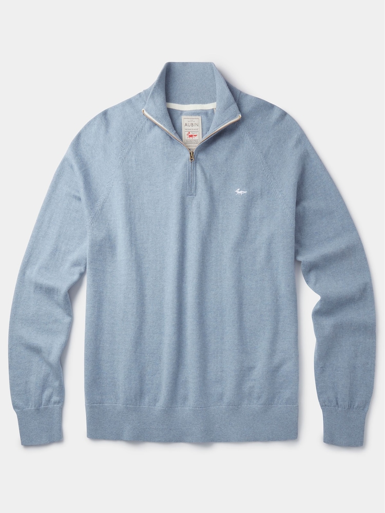Aubin Bonby Zip Neck Cotton Jumper - Image 5 of 6