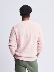 Aubin Pink Northhorpe Stitch Interest Crew Jumper - Image 2 of 7