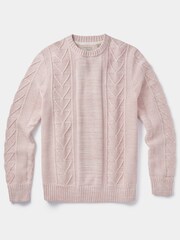 Aubin Pink Northhorpe Stitch Interest Crew Jumper - Image 6 of 7