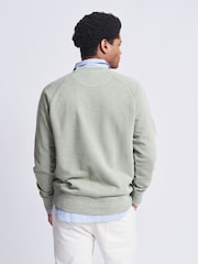 Grün - Aubin Garsdale Strukturiertes Sweatshirt mit Rundhalsausschnitt - Bild 2 von 5