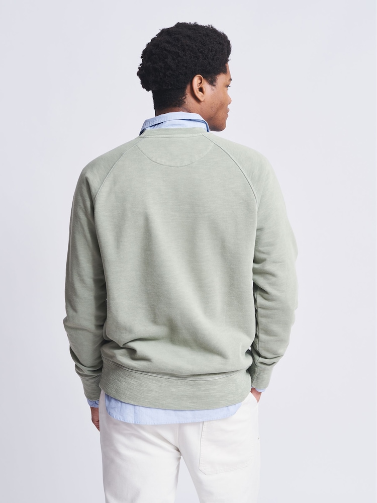 Grün - Aubin Garsdale Strukturiertes Sweatshirt mit Rundhalsausschnitt - Bild 2 von 5