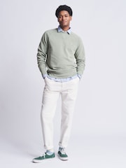 Grün - Aubin Garsdale Strukturiertes Sweatshirt mit Rundhalsausschnitt - Bild 3 von 5