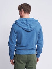 Aubin Blue Fullbeck Slub Zip Up Hoodie - Image 2 of 6