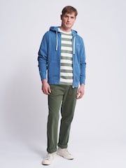 Aubin Blue Fullbeck Slub Zip Up Hoodie - Image 3 of 6