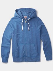 Aubin Blue Fullbeck Slub Zip Up Hoodie - Image 6 of 6