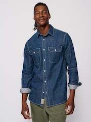 Aubin Blue Detuyll Selvedge Denim Shirt - Image 1 of 7