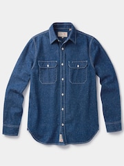 Aubin Blue Detuyll Selvedge Denim Shirt - Image 6 of 7