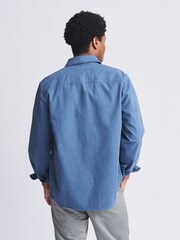 Aubin Blue Dovedale Cotton Twill Overshirt - Image 2 of 7