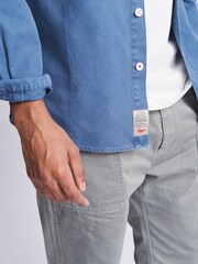Aubin Blue Dovedale Cotton Twill Overshirt - Image 5 of 7