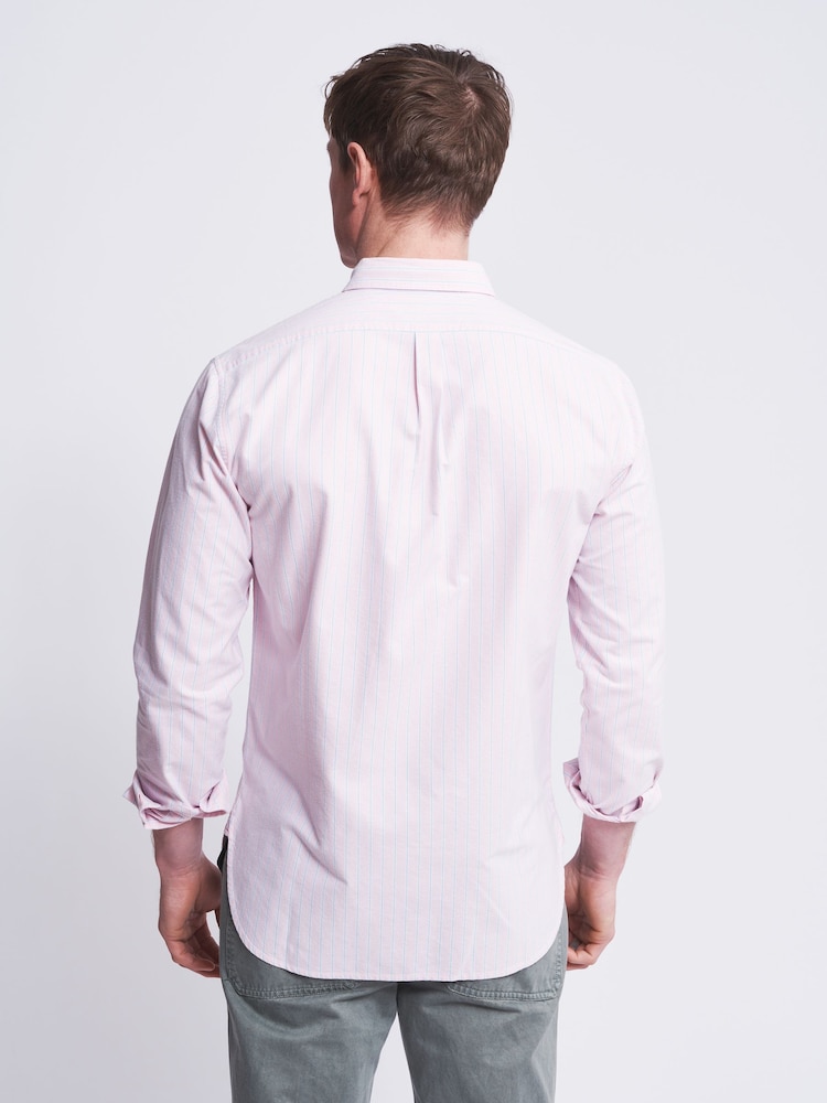 Aubin Pink Aldridge Oxford Button Down 100% Cotton Shirt - Image 2 of 7