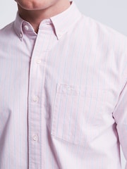 Aubin Pink Aldridge Oxford Button Down 100% Cotton Shirt - Image 4 of 7