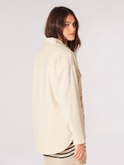 Apricot Cream Cord Sherpa Longline Shirt - Image 2 of 4