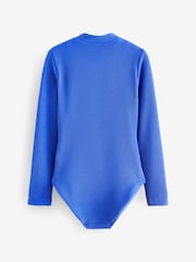 Blue Long Sleeve Textured Swimsuit (3mths-16yrs) - Image 7 of 8