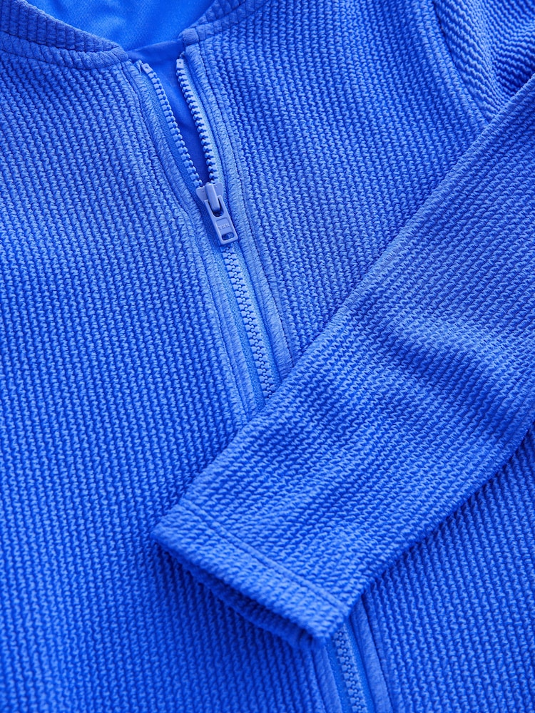 Blue Long Sleeve Textured Swimsuit (3mths-16yrs) - Image 8 of 8