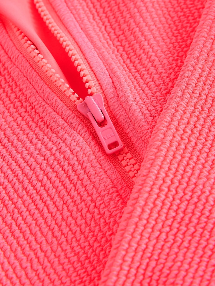 Fluro Pink Long Sleeve Textured Swimsuit (3mths-16yrs) - Image 8 of 8 Fluro Pink Long Sleeve Textured Swimsuit (3mths-16yrs) - Image 8 of 8