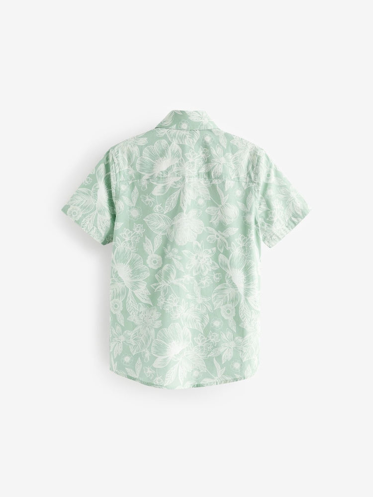 Green Short Sleeves Printed Shirt (3-16yrs) - Image 2 of 4