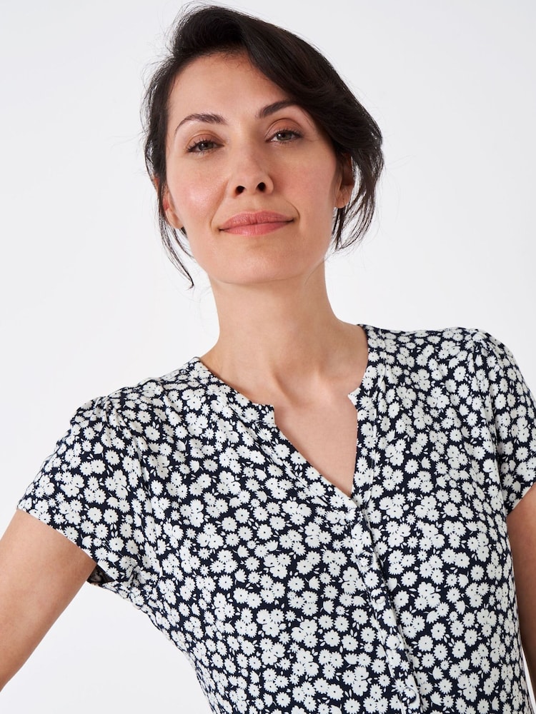 Crew Clothing Company Multi Floral Print White Jersey Dress - Image 4 of 4 Crew Clothing Company Multi Floral Print White Jersey Dress - Image 4 of 4