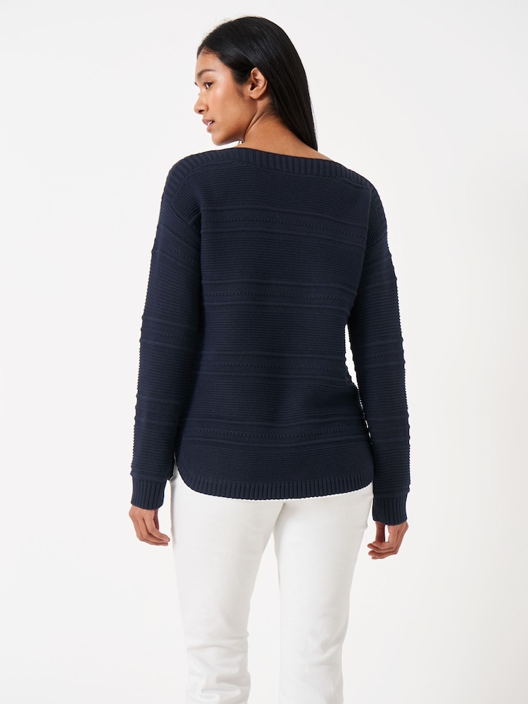 Blau - Crew Clothing Tali Strickpullover mit U-Boot-Ausschnitt - Bild 2 von 6 Blau - Crew Clothing Tali Strickpullover mit U-Boot-Ausschnitt - Bild 2 von 6