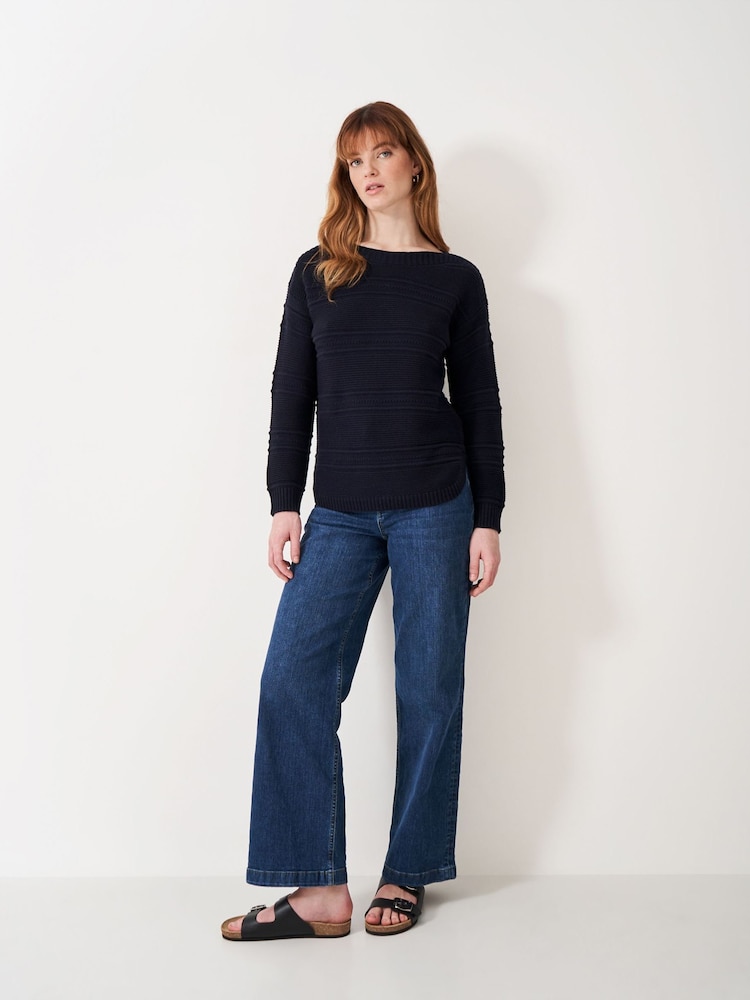 Crew Clothing Blue Tali Boat Neck Knit Jumper - Image 3 of 5