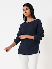 Crew Clothing Blue Tali Boat Neck Knit Jumper - Image 4 of 5
