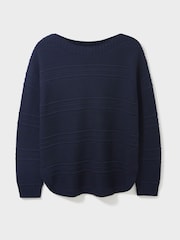 Crew Clothing Blue Tali Boat Neck Knit Jumper - Image 6 of 6