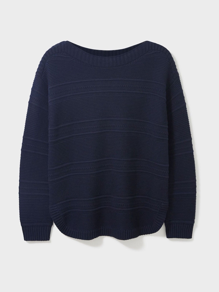 Crew Clothing Blue Tali Boat Neck Knit Jumper - Image 6 of 6