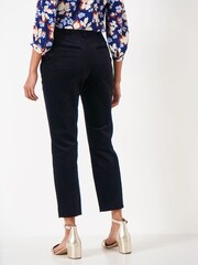 Crew Clothing Company Black Jacquard Cotton Fitted Casual Trousers - Image 3 of 6