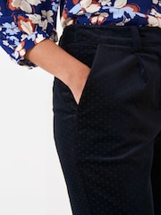 Crew Clothing Company Black Jacquard Cotton Fitted Casual Trousers - Image 5 of 6