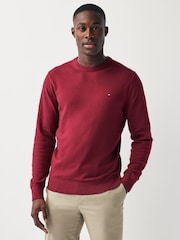 Tommy Hilfiger Red Cotton Blend Jumper With Cashmere - Image 1 of 5