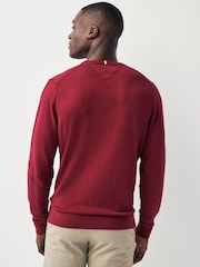 Tommy Hilfiger Red Cotton Blend Jumper With Cashmere - Image 2 of 5