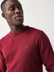 Tommy Hilfiger Red Cotton Blend Jumper With Cashmere - Image 3 of 5