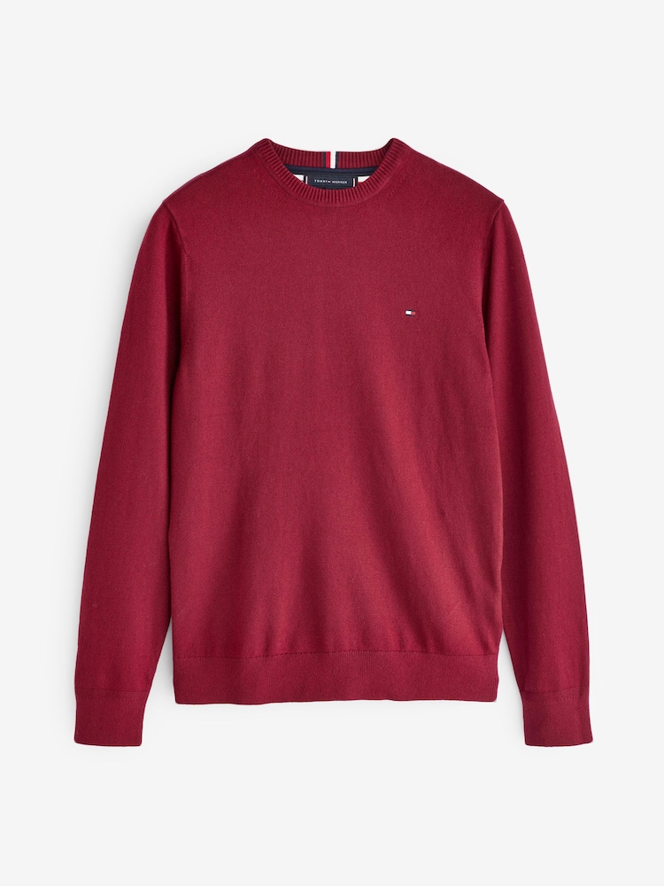 Tommy Hilfiger Red Cotton Blend Jumper With Cashmere - Image 5 of 5